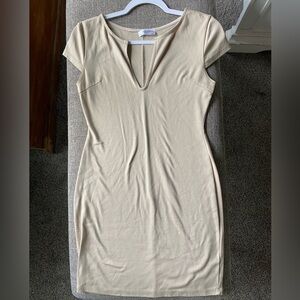 DISCOUNTED SHIPPING! Cream/nude/tan color, slim fitting dress